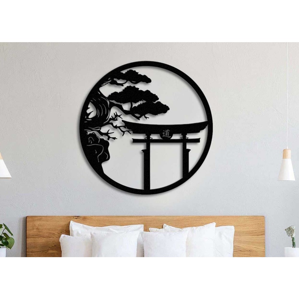 Japanese Garden Bonsai - Металлическое настенное украшение «Цветущая вишня» в