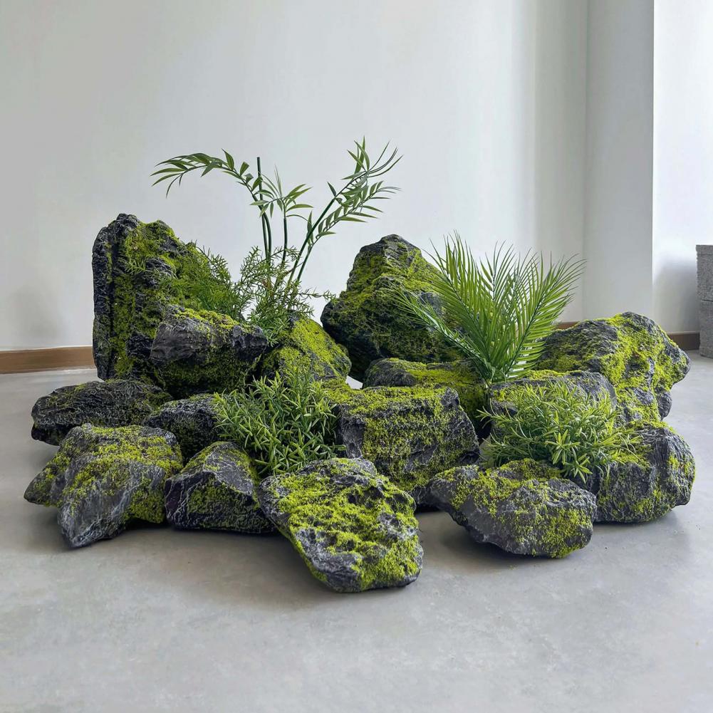 Искусственные камни из мха для – обзор и цена Bonsai Garden Backyard