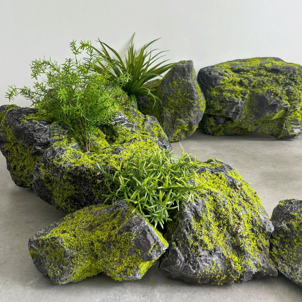 Искусственные камни из мха для – обзор и цена Bonsai Garden Backyard