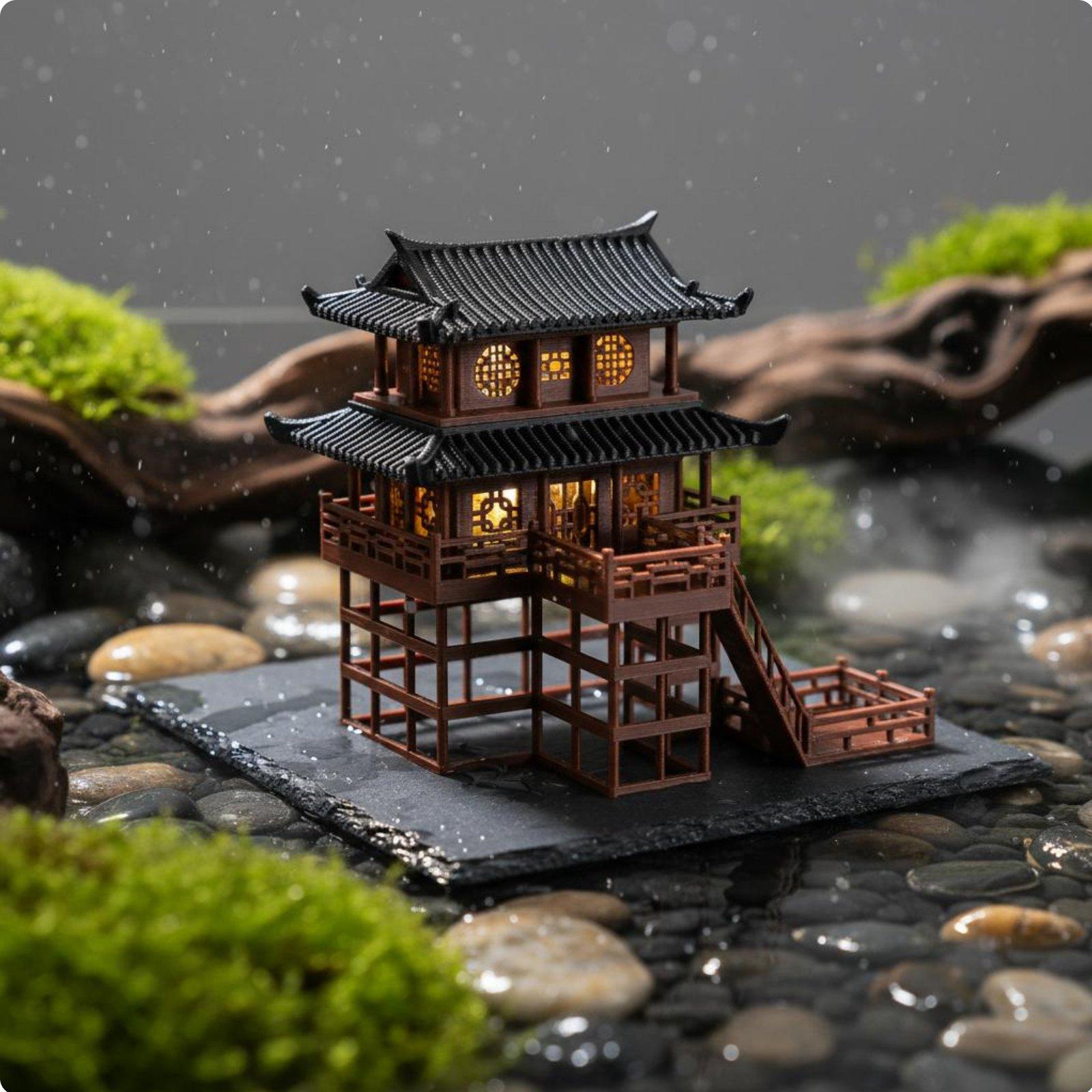 Настольная пластиковая пагода- – обзор и цена Japanese Garden Bonsai